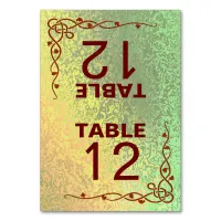 Autumn Shades Green Yellow Wed Folded Table Card