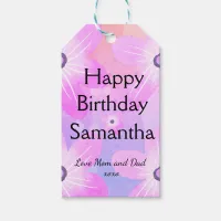 Pastel Watercolor Pretty Pink Flowers  Gift Tags