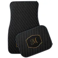 Elegant, Sophisticated Striped Monogram Car Floor Mat