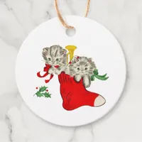 Vintage Christmas Kittens Favor Tags