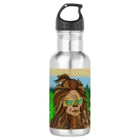 Sasquatch Peace Sign | Retro Bigfoot  Stainless Steel Water Bottle