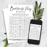 Bachelorette Bingo Party Game Card