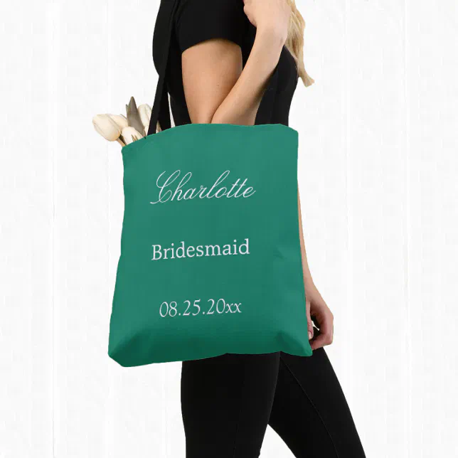 Elegant Emerald Green Bridesmaid Tote Bag