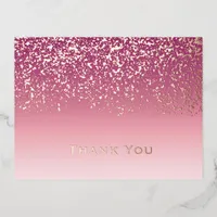 Rose Gold Foil Wedding Thank You  Foil Holiday Postcard