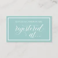 Wedding Registry-Registered Cards- Light Turquoise Enclosure Card