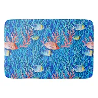 Blue Water, Fish and Coral Oceanic  Bath Mat