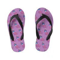 Cute Purple Cyclops Monster Funny Fun for Kids Kid's Flip Flops