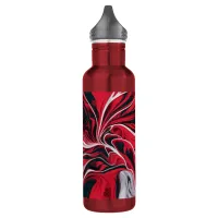 Bold Red, Black & White Marble | Stainless Steel Water Bottle