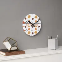 Personalized Fall Round Wall Clock