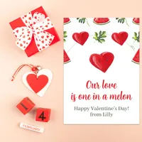 Cute Red Melon Heart Sweet Valentines Day Card