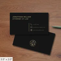 Simple Black and Gold Lawyer Business Card