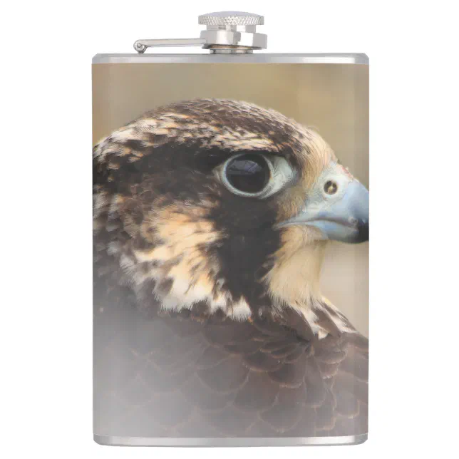 Vignetted Profile of a Peregrine Falcon Hip Flask
