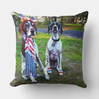 Patriotic Dogs & Fireworks 20 x 20 Throw Pillow