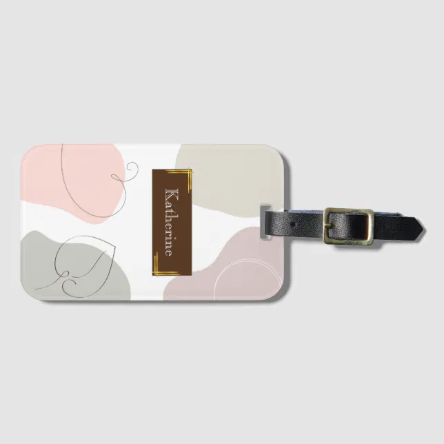 Colorful Modern Abstract Shapes Monogram Luggage Tag