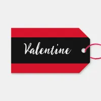 Valentine's Day Red and Black Stylish Minimalist Gift Tags