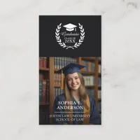 Customized Laurel Wreath Photo & QR Code Grad Name Calling Card