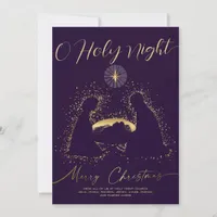 2025 Calendar Nativity Manger O Holy Night Script Holiday Card