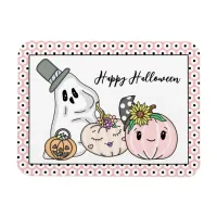 Pink Halloween Whimsical Pumpkins and Boo   Magnet