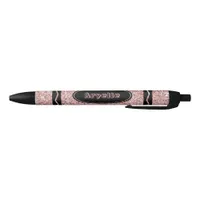 Rose Gold Glitter Crayon Custom Name Push Pen