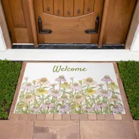 Coneflowers Watercolor Botanical Art Doormat