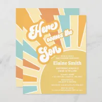 Budget Here comes the son baby shower Invitation