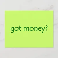 got money? Postcard