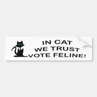 Vote Cat with Black Text Bumper Sticker