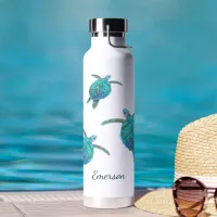 Sea Turtles Ocean Watercolor Personalized Water Bottle