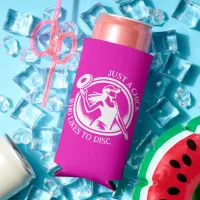 Personalized female Disc Golf  Seltzer Can Cooler