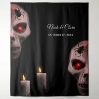 Gothic Skull Spider Candle - Dark Moody Halloween Tapestry