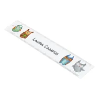 Fun Modern Cute Owls Name Ruler