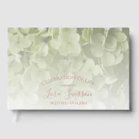 Green Hydrangea Celebration of Life Memorial  Foil Guest Book