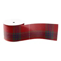 Red Tartan Pattern ID589 Grosgrain Ribbon