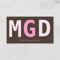 Pink Girly Monogram Business Cards