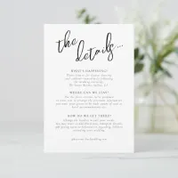 Love Calligraphy Wedding Details B&W ID940 Enclosure Card