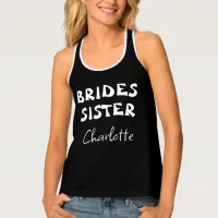 Sister Of The Bride | Bachelorette Black And White Tank Top