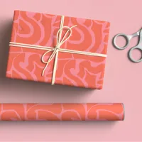 Trendy Modern Bright Colored Orange & Pink Wrapping Paper Sheets