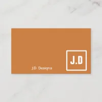 Customizable Orange Monogram Business Cards