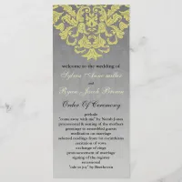 "yellow gray" Wedding program