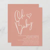 Budget Oh Baby Pink Baby Shower Invitation