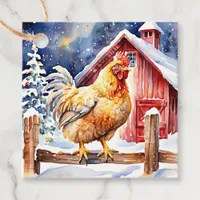 Merry Cluckin' Christmas | Funny Chicken Favor Tags