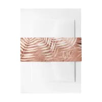 Lush Palm Leaf Wedding Pattern Terra Cotta ID956 Invitation Belly Band