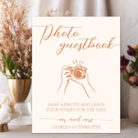 Elegant Minimalist Wedding Photo Guestbook Sign