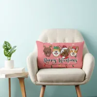 Merry Woofmas Typography Lumbar Pillow