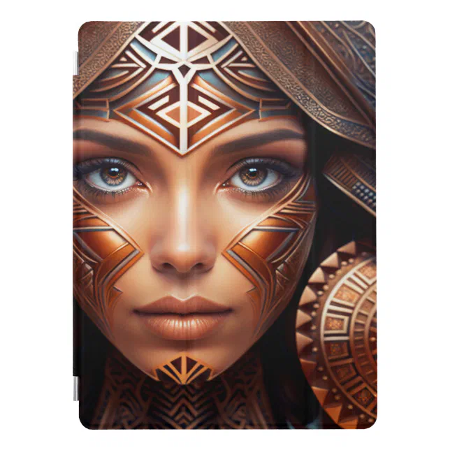 Mayan Flavored Abstract Metallic Face Makeup iPad Pro Cover