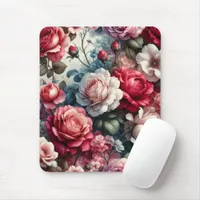 Timeless Rose Floral Charm Mouse Pad