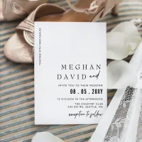 Elegant Handwritten Simple Black Wedding  Invitation