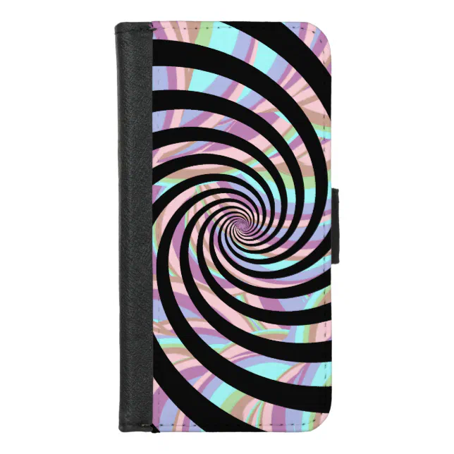 Spiral pattern with pastel colors iPhone 8/7 wallet case