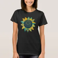 Women's Eclectic Sunflower T-Shirt Black