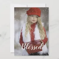 Blessed Typography Christmas Holiday Card